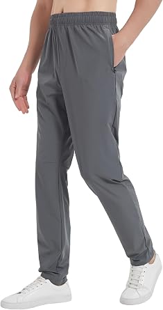 Idtswch 30" 32" 34" 36" 38 Inseam Tall Mens Summer Lightweight Athletic Pants Extra Long Hiking Joggers Track Gym Pants