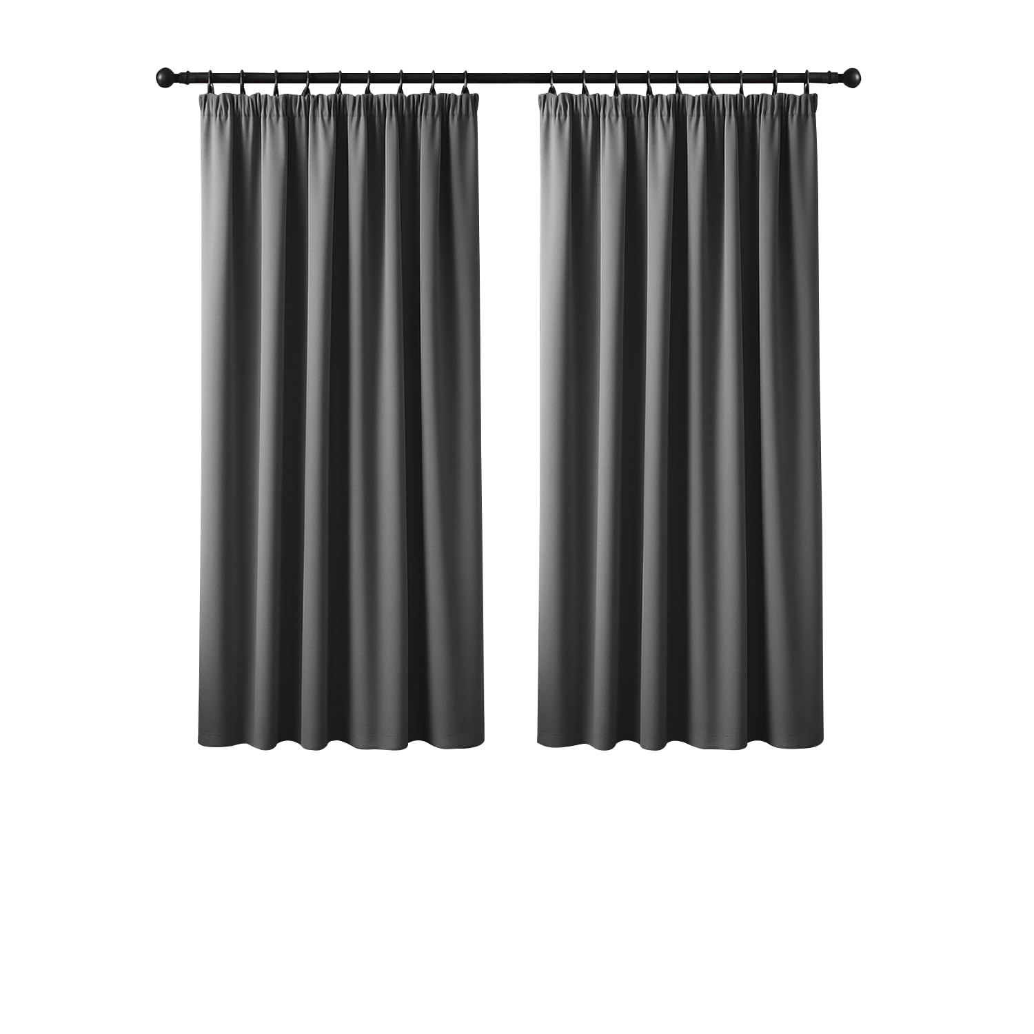Yorkshire Bedding Blackout Curtains for Living Room 46x54 Grey Curtains Thermal Insulated Pencil Pleat Curtains Super Soft Energy Saving Privacy Protection 2 Panel with Tiebacks โ image 1