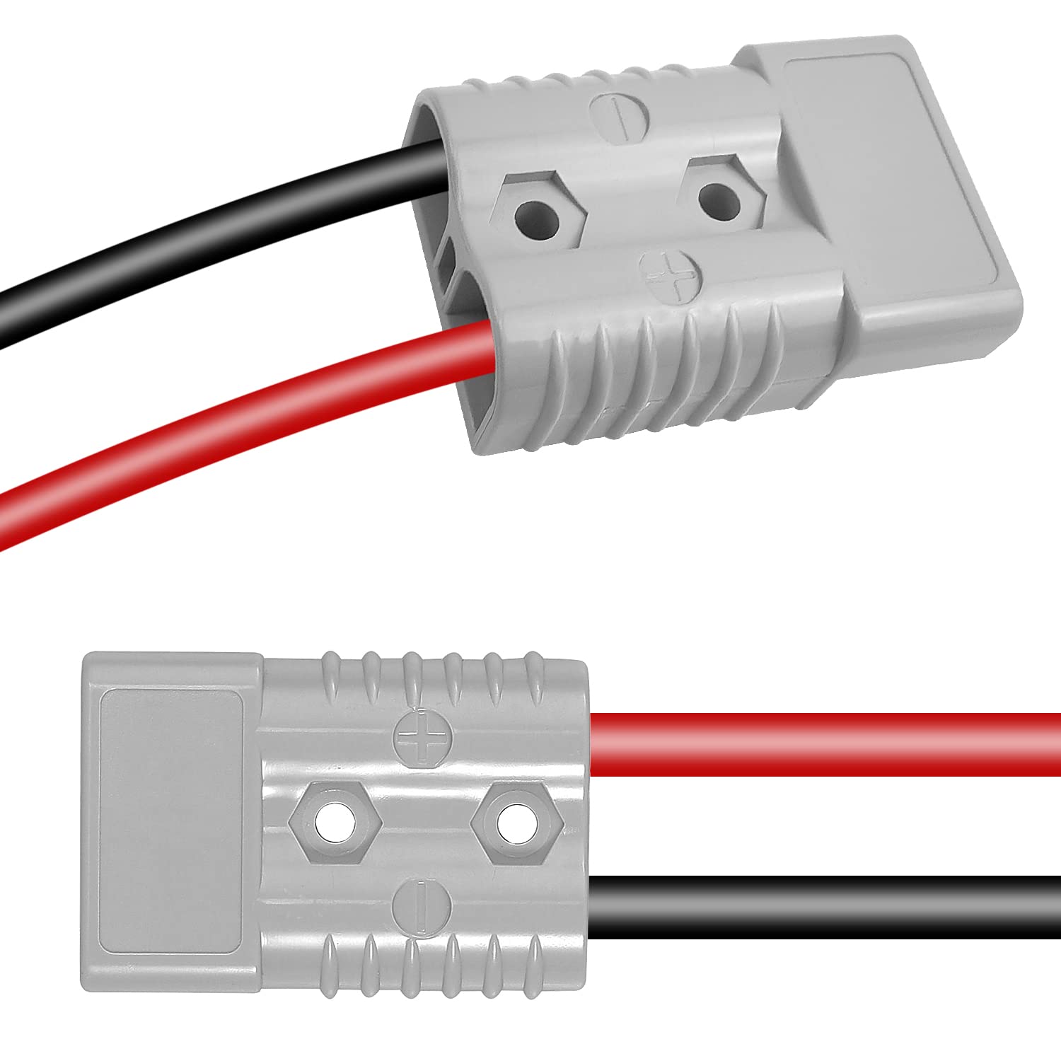 2pcs Connettori Elettrici 175a 600v, Spinotti Elettrici Rapidi, Morsetti Elettrici Connettori, per Auto, Rimorchio, Trailer, Verricello (Grigio)