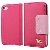 iPhone 4S Case,iPhone 4 Case,By HiLDA,Wallet Case,PU Leather Case,Credit Card Holder,Flip Cover Case[Rose]