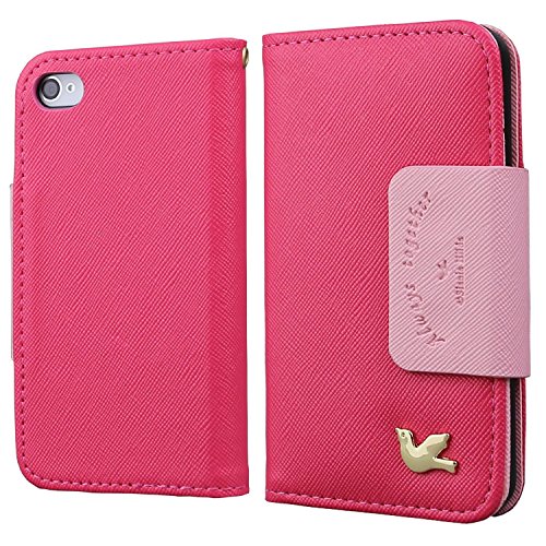 iPhone 4S Case,iPhone 4 Case,by HiLDA,Wallet Case,PU Leather Case,Credit Card Holder,Flip Cover Case[Rose]