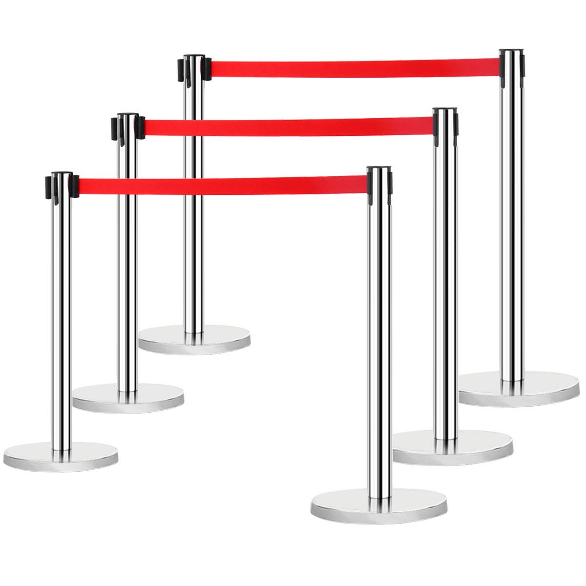 Buy CASART Retractable Belt Stanchion, 6PCS Crowd Control Barriers with