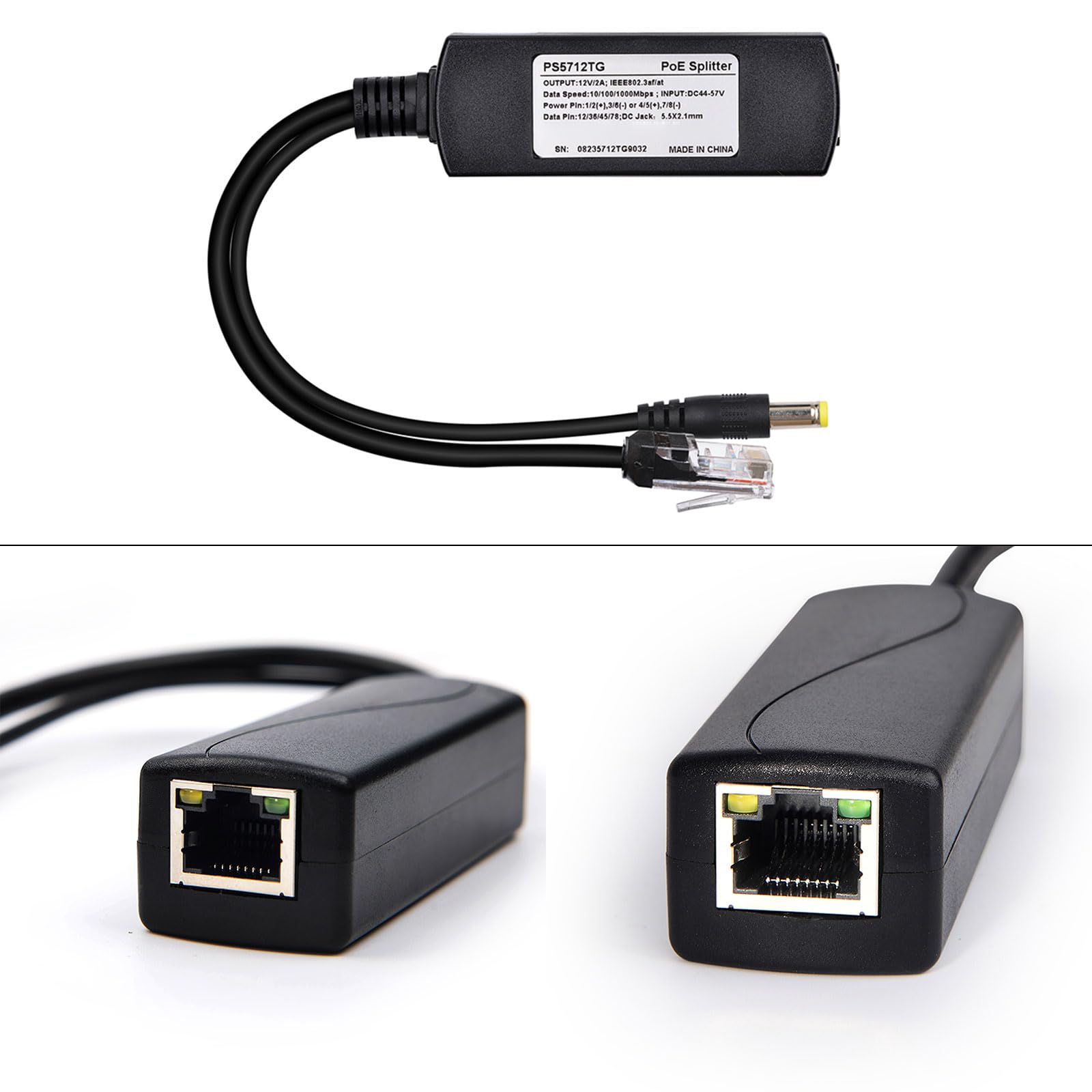 Meiliyizu 30W Gigabit Splitter DC5.5x2.1mm Power Adapter For Efficient Power Distribution In Office Networking Device