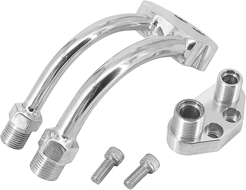 Miniatura 5 de Tektall Compresor AC Colector Curvo wAdaptador Compatible con Sanden SD7B10 7176 SD7 Estilo, Cromo