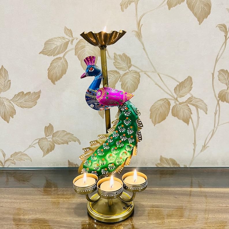 置物 sparkle of winter Buy ZXC Tea Light Candle Holder Decorative Peacock Showpiece Metal