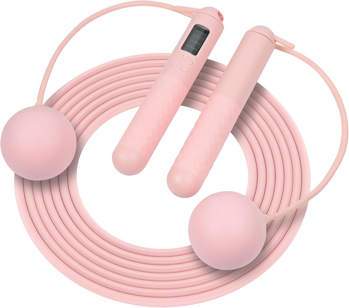 OTraki Cordless Jump Rope with Counter, Adjustable Smart Ropeless Skip Rope | Women Ball-Weighted Jumprope with LCD Display Indoors for Improving Fitness In Small Spaces