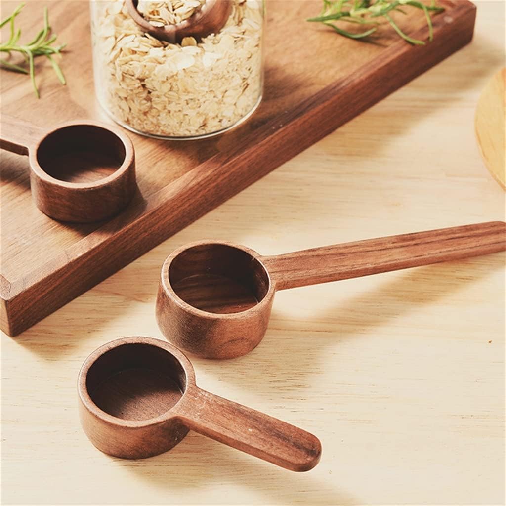 Wooden Coffee Measuring Spoon Black Walnut Wood for Sugar Spice Powder Accessories
