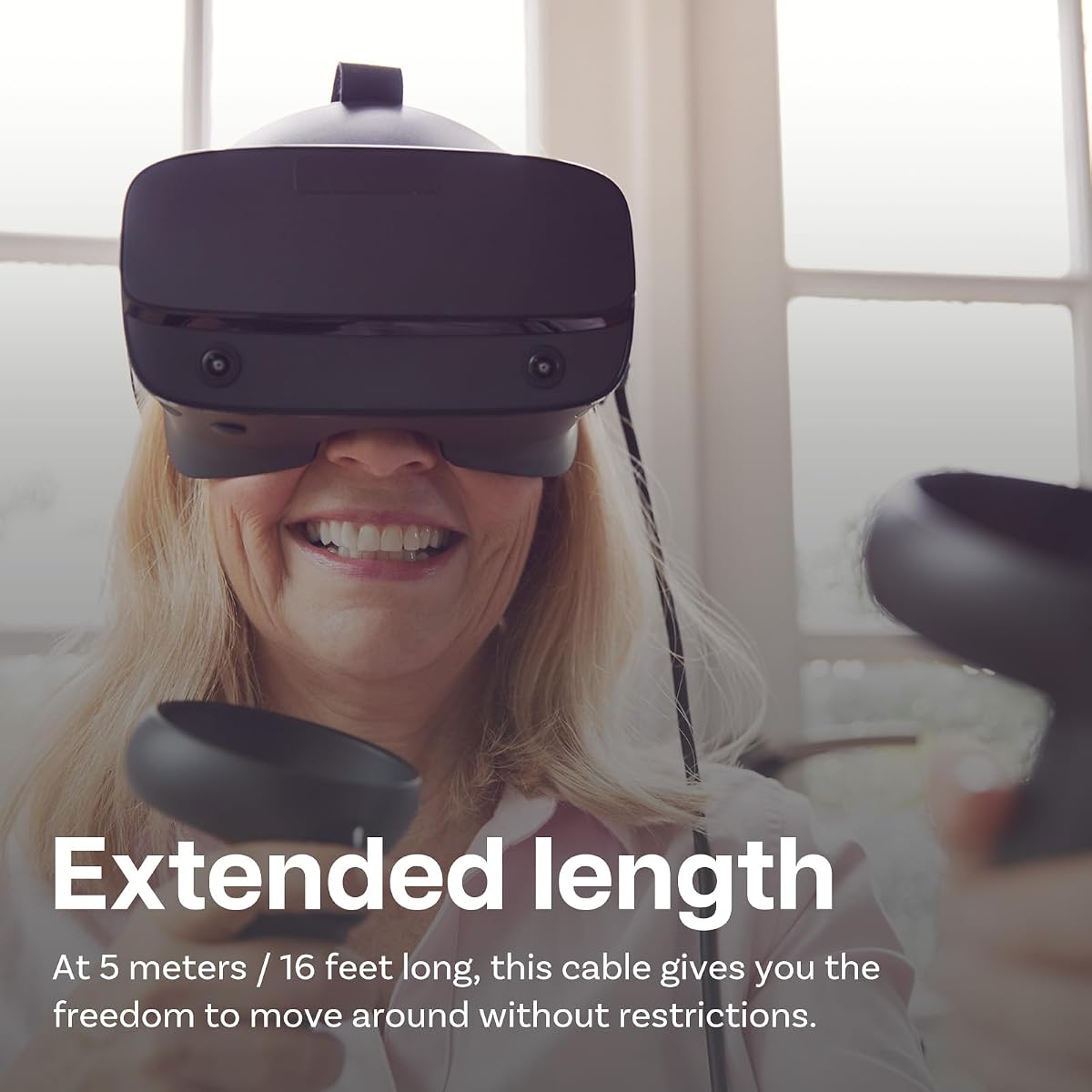 VR Link Kabel USB-C na USB-C do Meta Quest 3S / 3/2 / Pro, Pico 4 Ultra / 4 i PC/Steam VR firmy MMOBIEL – Kabel 90 Stopni Nylon w Oplocie Typu C do słuchawek VR do Gier - 5m - Czarny