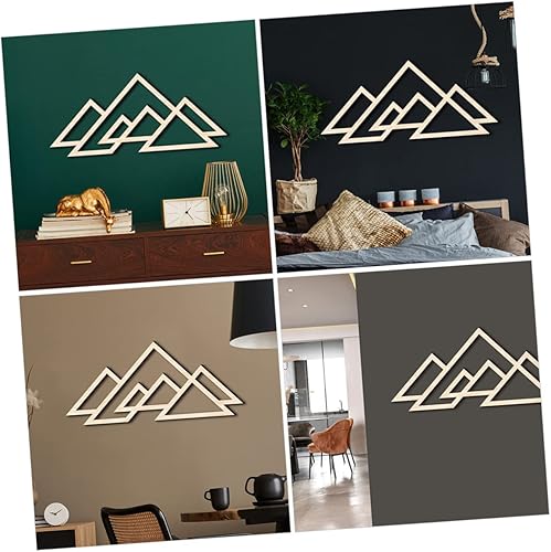 Vista 2 de HOMSFOU Hueco para pared, letrero de madera rústica, estante hueco de madera, geométrico, escena de oficina, granja, panel de arte de alambre