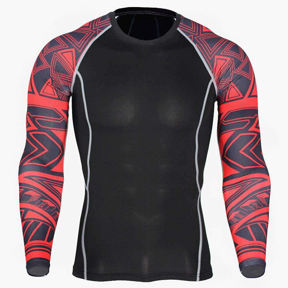 Męski zestaw odzieży sportowej z nadrukiem fitness dres do biegania stroje sportowe trening kolarski siłownia jogging kompresyjna koszula i spodnie dresowe legginsy, Kolor-1, L
