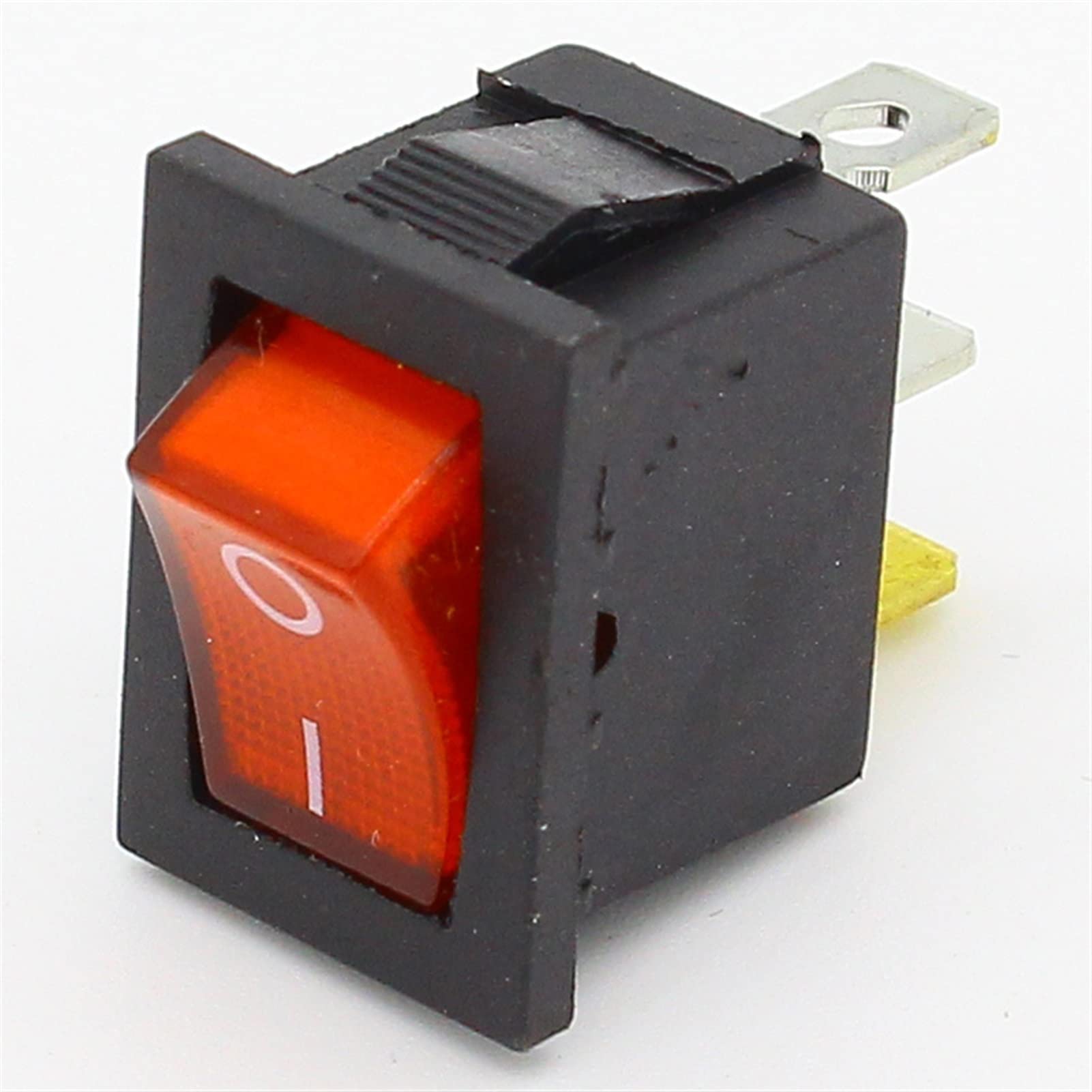 Interruttore a bilanciere 1 pz Mini Cruscotto a 3 pin On Off Posizione Interruttore a bilanciere Spst illuminato con luce(Color:Rot)