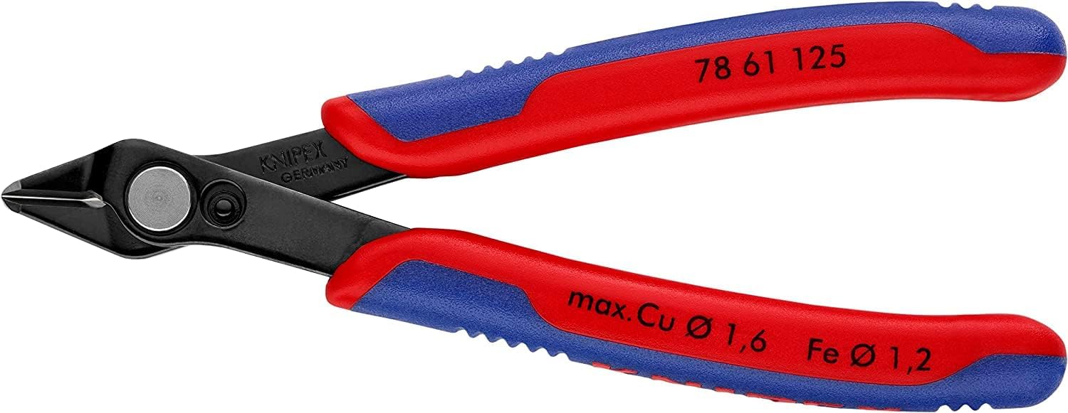 Electronic Super Knips Electronics Diagonal Cutter, 125mm, Soft Wire (Copper) to 1.6 mm, Medium Hard Wire to 1.2mm, 78 61 125
