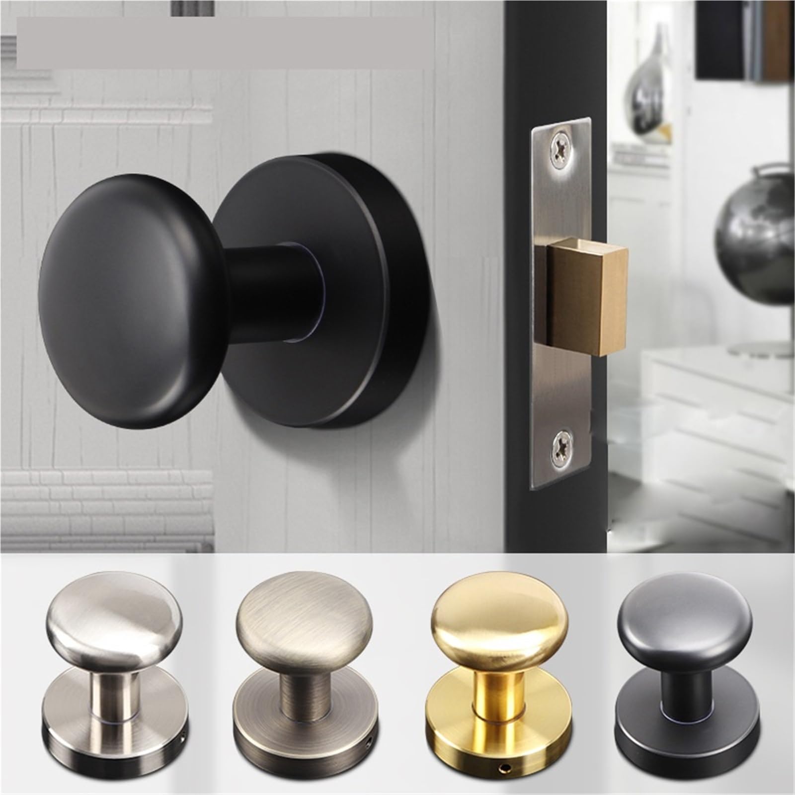 Serrure de porte cachée au mur pour chambre à coucher au design minimaliste