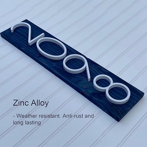 Miniatura 4 de Placa flotante 3D para casa, números de 5 pulgadas, color blanco, moderno, dirección, dirección del hogar, aleación de zinc, montaje con tornillo