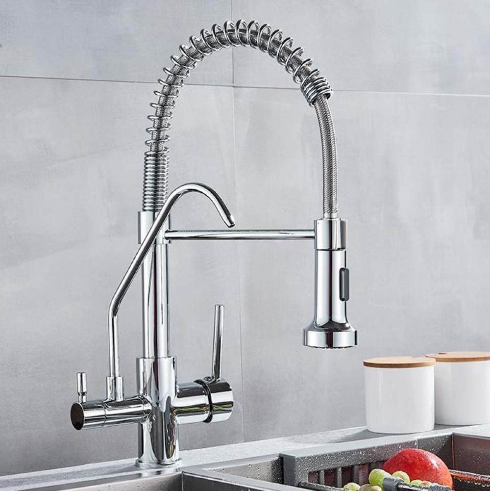 Robinet de cuisine filtré en laiton chrome brillant pour évier
