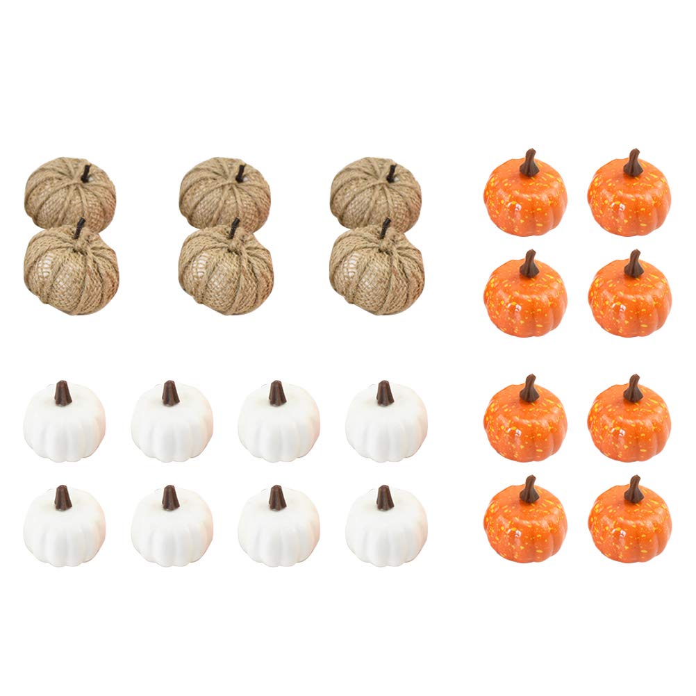 Calabazas artificiales de otoño con 22 piezas resistentes para decoración de Halloween y hogar