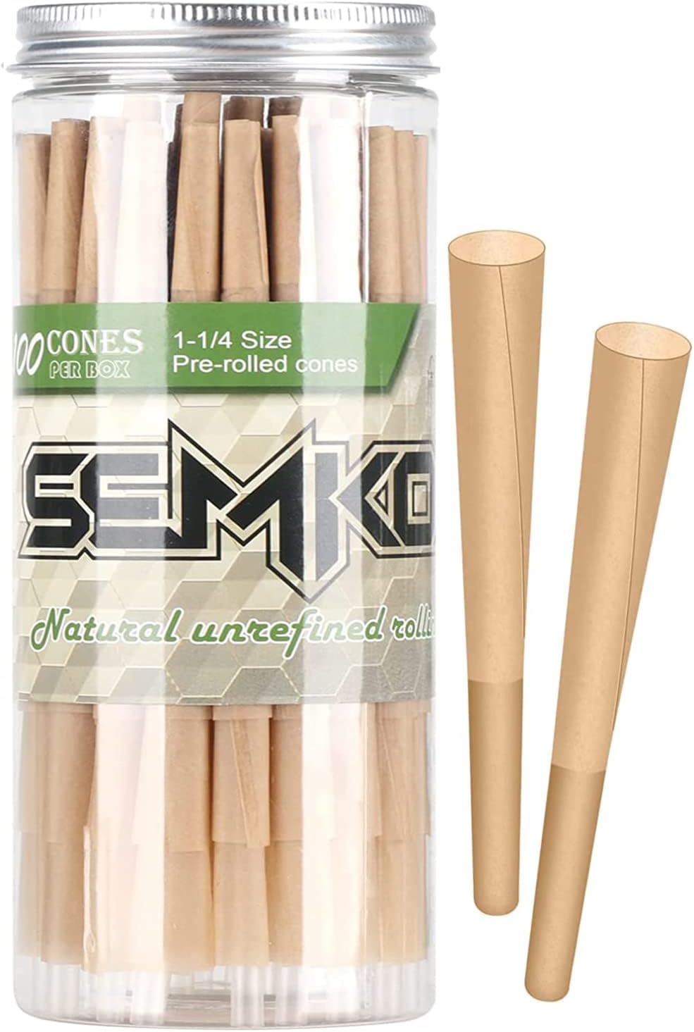1-1/4 Rolling Papers Pre Rolled Cones | 72 Pack | Natural Pre Rolled Rolling Paper with Tips | Easy to Use and Convenient