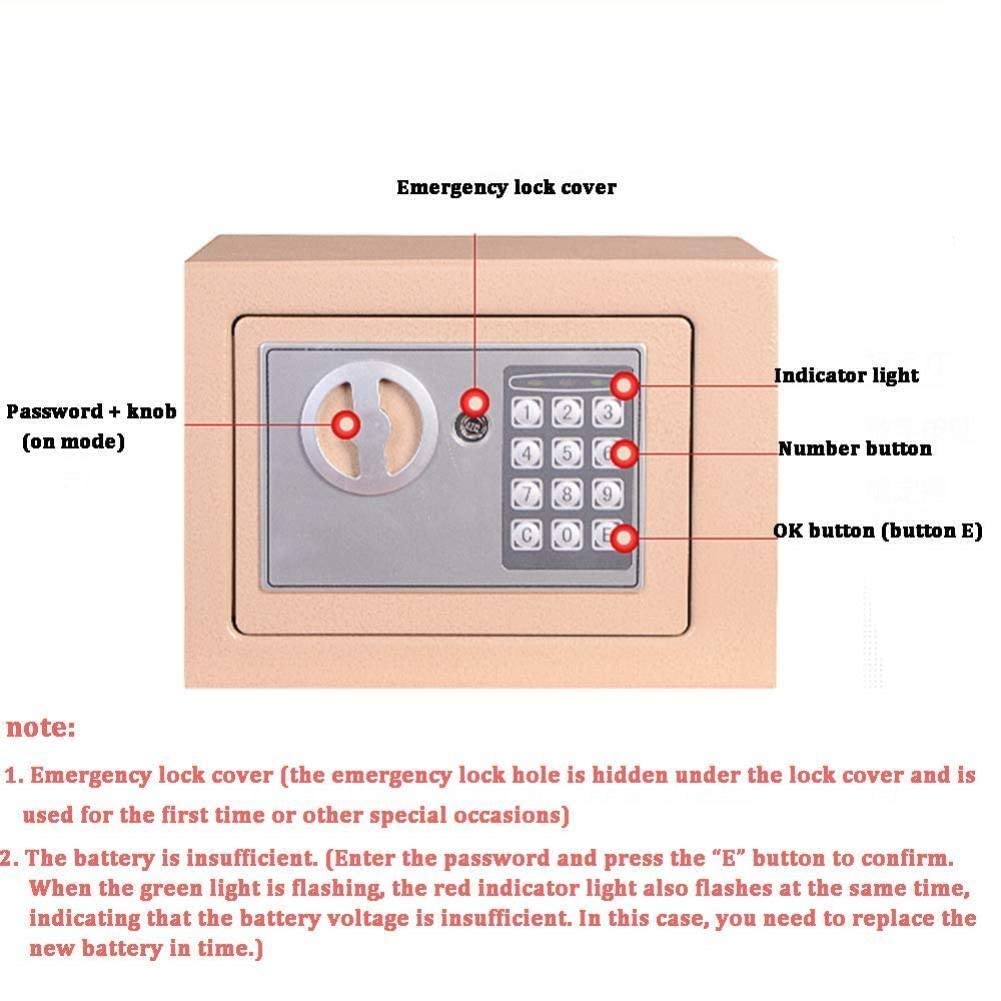 strongbox Caja fuerte y duradera a prueba de fuego, resistente al agua, caja de seguridad, hucha para niños, almacenamiento de oficina, caja fuerte con cerradura, cajas fuertes de alta seguridad, caja