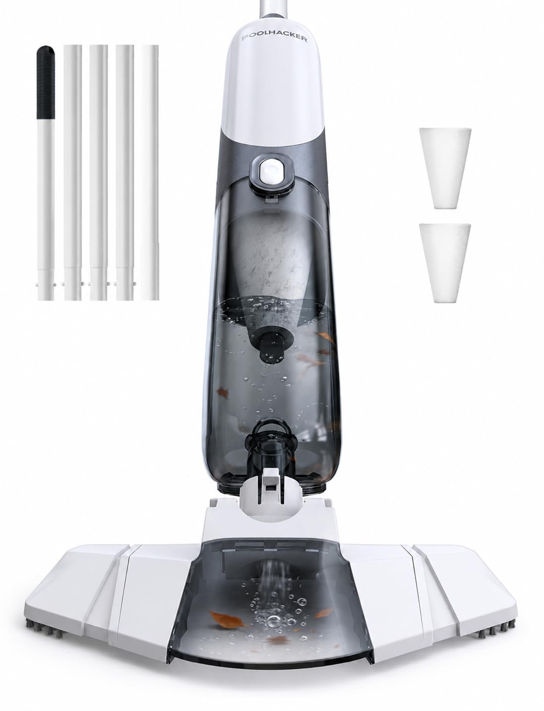 Photo 1 of Cordless Pool Vacuum for Above Ground & Inground Pools, Handheld Swimming Pool Vacuum with Curve-Adaptive Vacuum Head, Removes Sand, Leaves & Debris, 18.5 GPM High-Flow Suction, 1-Hour Cleaning