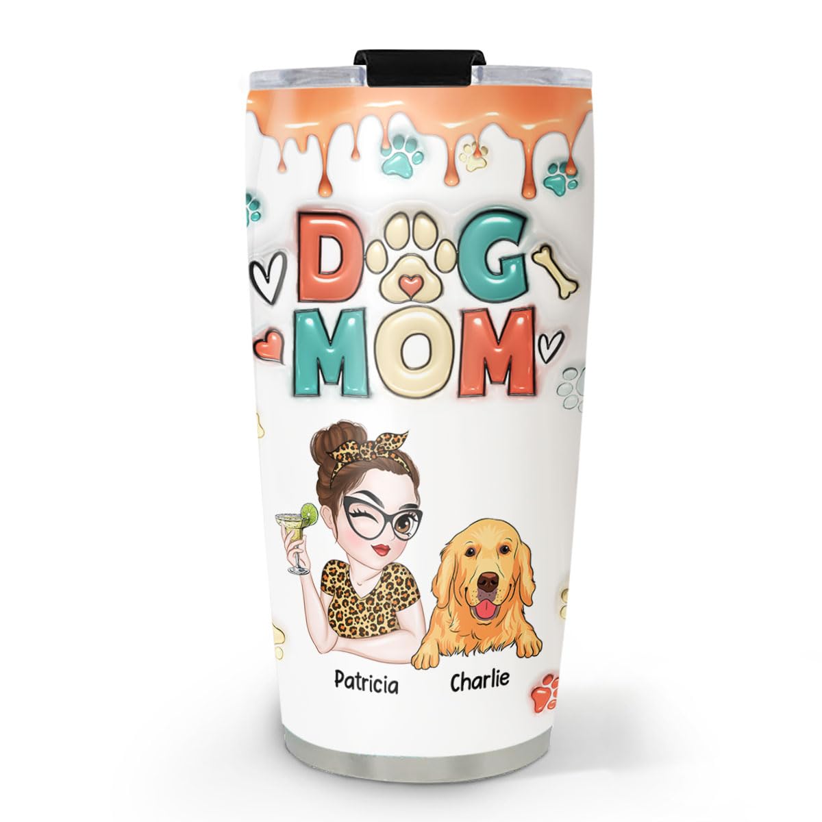 Amazon.com | Wrappiness Personalized Dog Mom Tumbler - Custom 3D