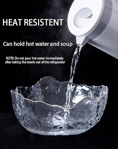 Miniatura 6 de Juego de 3 cuencos de vidrio para ensalada, color gris, cuencos de preparación Pyrex, cuencos multiusos para servir, ideal para sopa, ensalada,