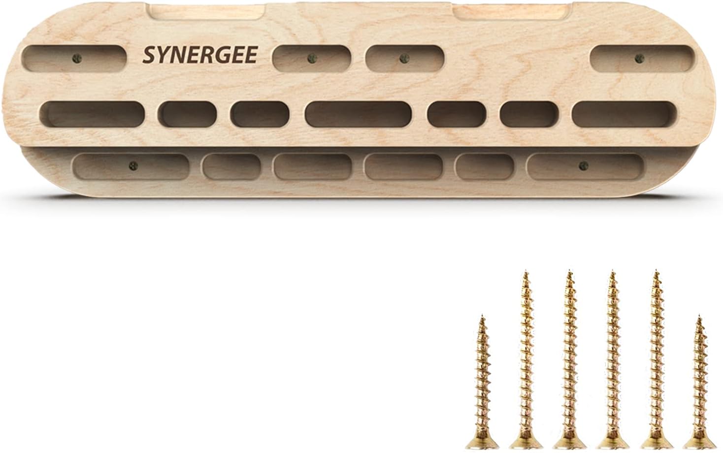 Synergee Wooden Hang Board/Climbing Board for Doorway - Hand Strengthener Equipment for Training Finger, Grip and Pull Up