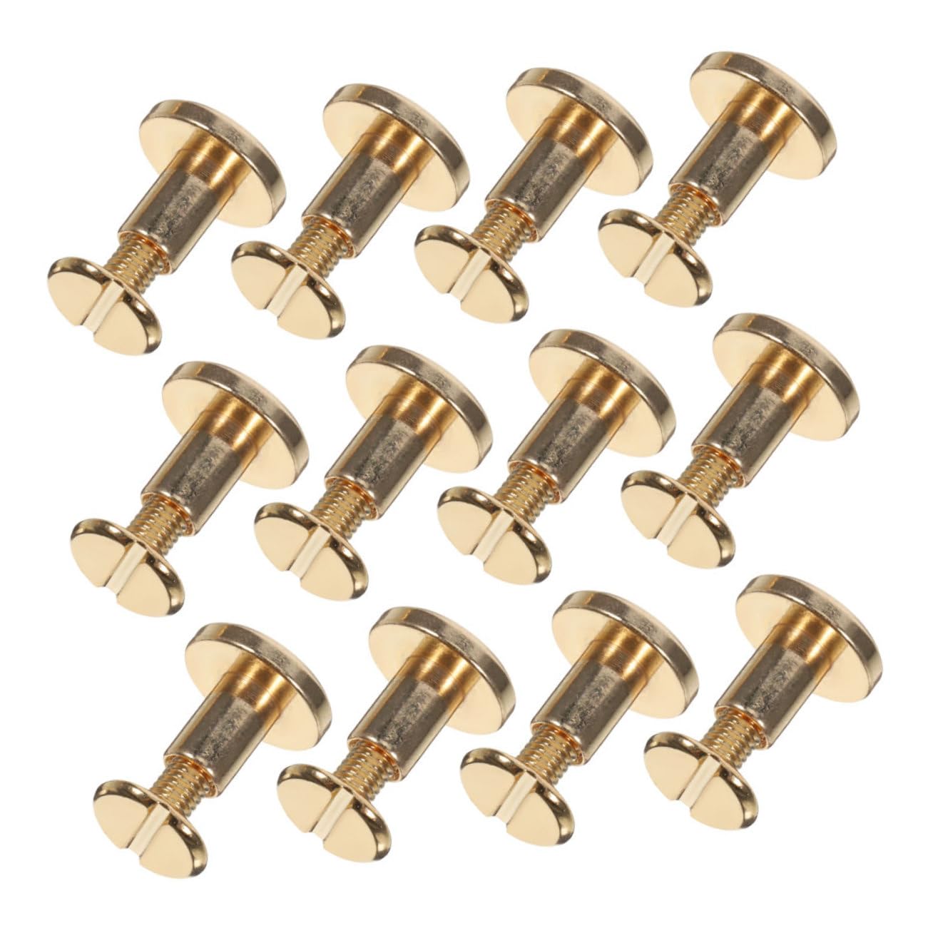 12pcs Chicago Screws Kit for Leather Craft Metal Binding Posts for Scrapbooking Bookbinding and Handbag Repair Easy Installation Rivets for DIY Projects Gold 12pcs Chicago Screws Kit for Leather Craft Metal Binding Posts for Scrapbooking Bookbinding and Handbag Repair Easy Installation Rivets for DIY Projects Gold
