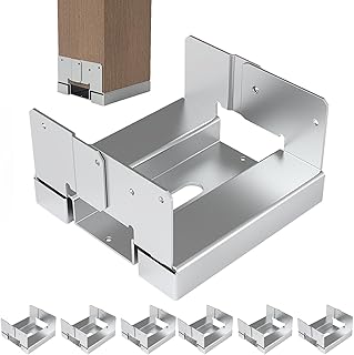 6 PCS 4x4 Post Anchor Base Adjustable Wood Post Brackets, Metal Post Base Holder for Concrete for Deck Patio/Gazebo/Pergola,Adjustable Galvanized Post Bracket