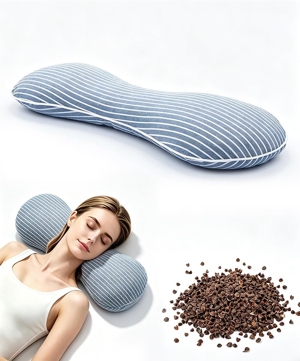 Buckwheat Neck Support Pillow Buckwheat Hull Pillow for Side Back Sleepers