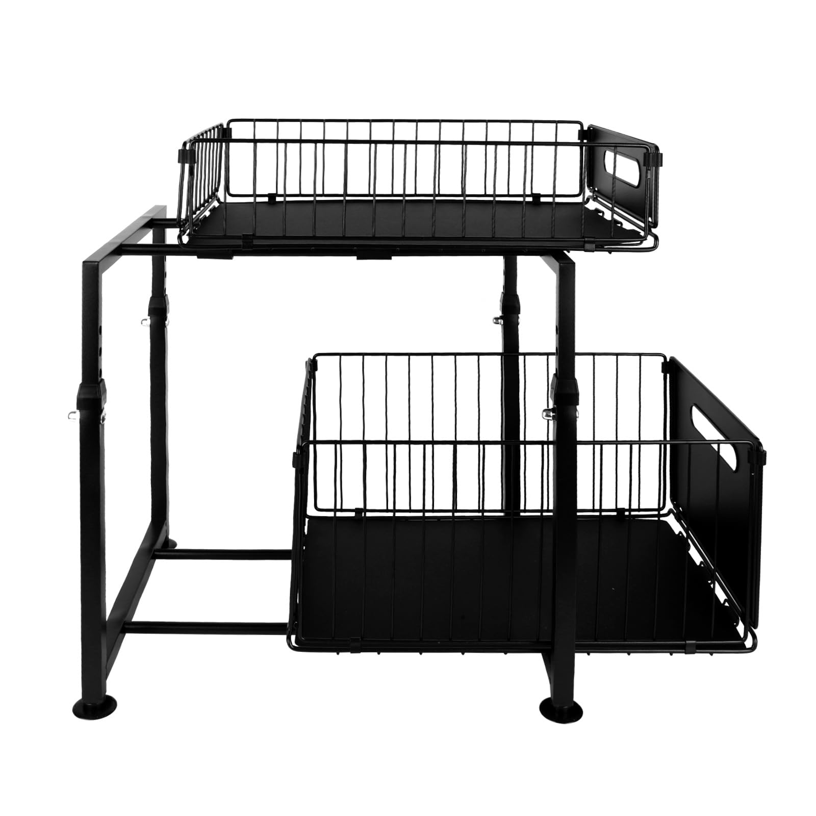 LANTUS Étagères de Cuisine pour Rangement sous Évier, Paniers Coulissants, Organisateur,tiroirs coulissants pour armoires, boîte de rangement coulissante pour la cuisine, 29 x 38 x 49 cm (Noir)