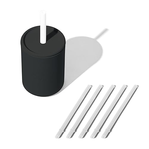 Miniatura 1 de Avanchy Vaso de entrenamiento de silicona con tapa con pajilla, taza pequeña para bebés de 6 meses a niños pequeños de 1 año de edad, taza de agua