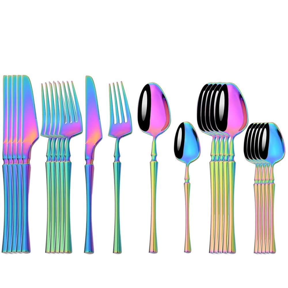 Ensemble de couverts, 24 pièces, ensemble de vaisselle, fourchettes, couteaux, cuillère, couverts de table, ensemble de couverts en acier inoxydable, ensemble de couverts de cuisine, vaisselle de