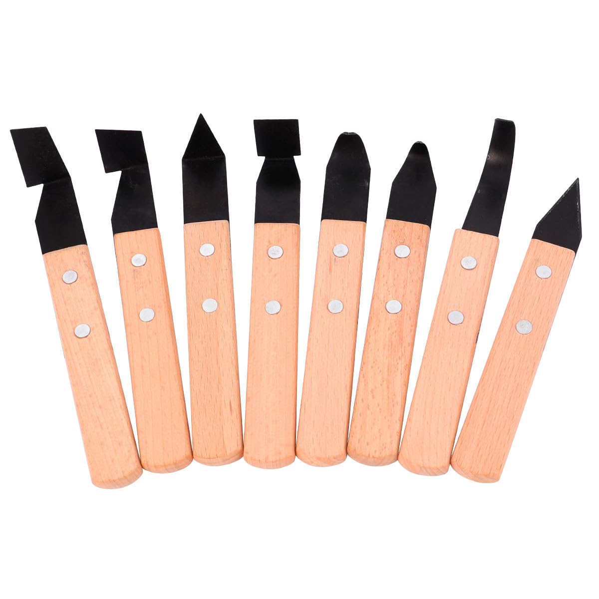 Juego de 8 Herramientas de Cerámica Mango de Madera Cuchillos de Acero Inoxidable para Escultura Arcilla Set de Modelado para Manualidades Artísticas Color Color Aleatorio