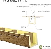 Vista 18 de Ekena Millwork BMSD3C0080X080X192UN Viga de techo de madera sintética Endurathane con chorro de arena en U de 3 lados, 8 pulgadas de ancho x 8