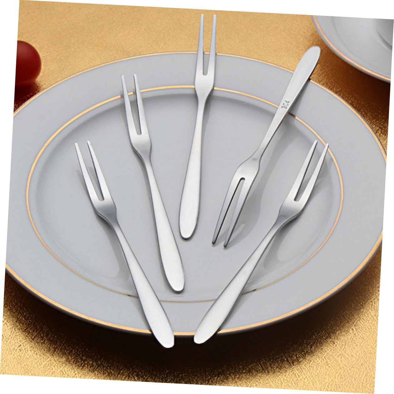 20 Piece Stainless Steel Fruit Fork Set, Portable Dessert Tasting Utensils