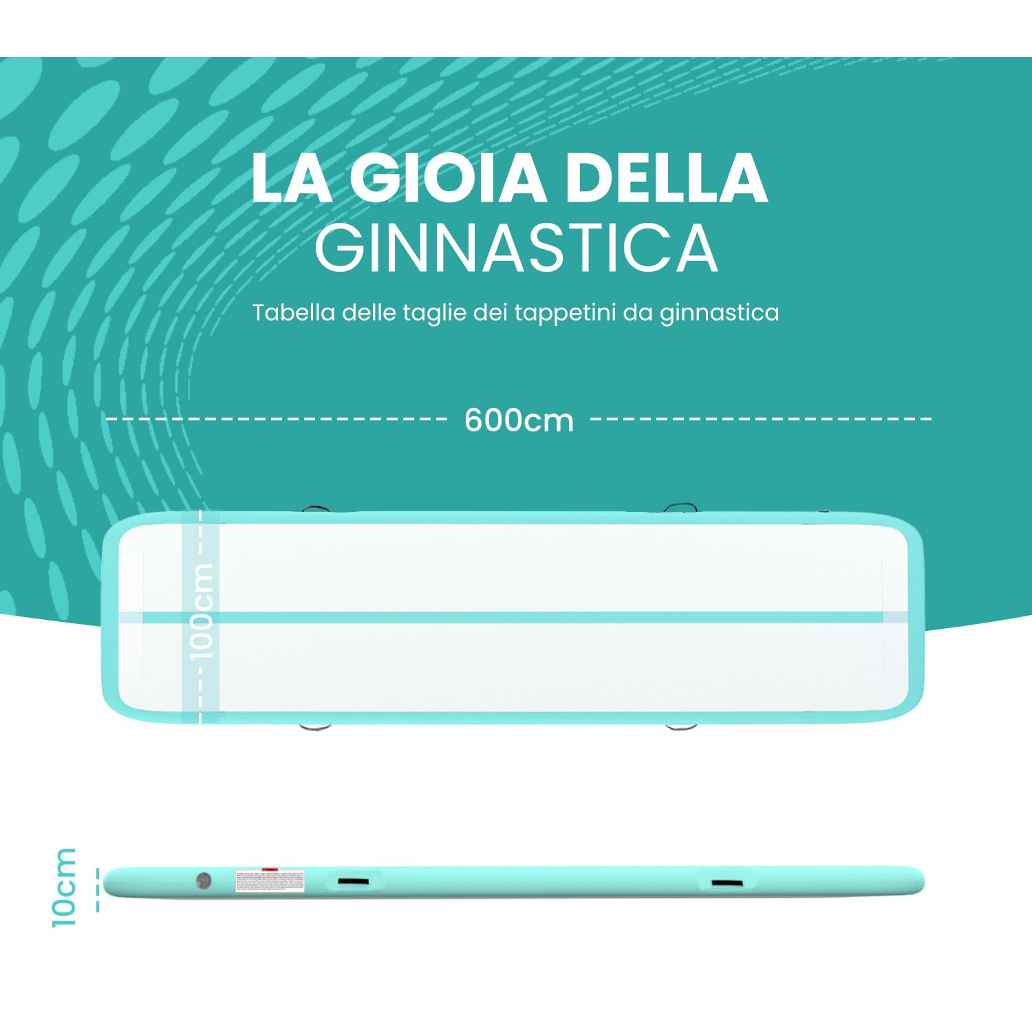 RISINGUKST Air Track Ginnastica Artistica 10/20cm Spessore, 3/4/5/6m materassino palestra con Pompa Elettrica per Casa
