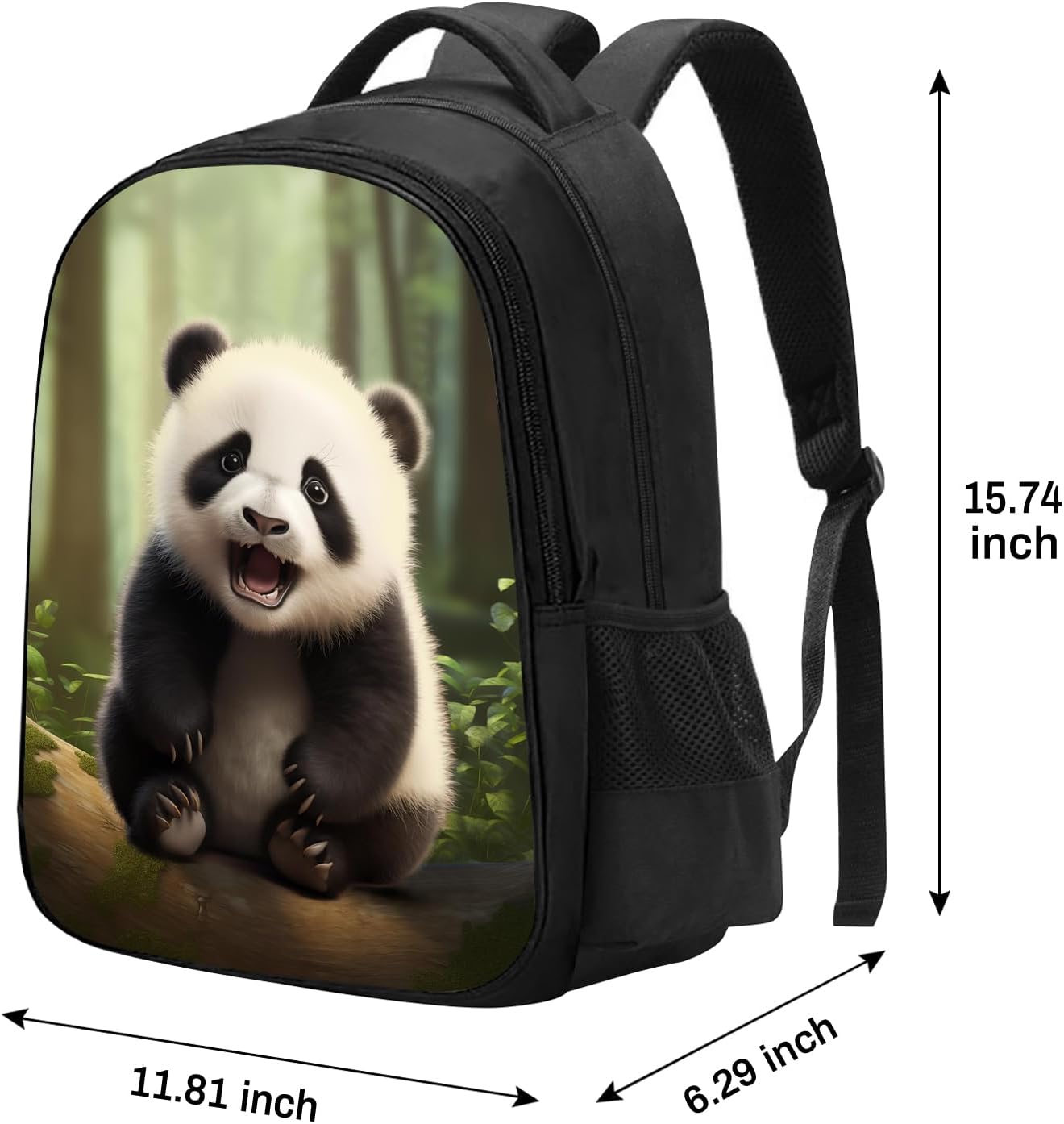 SARA NELL Cute Baby Panda School Backpack, Elementary Student Bookbag Stylish Daypack for Boys Girls, School Book Bags with Padded Straps, 15.7 Inches