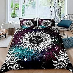 Cubrecamas Para Adolescentes Juego de ropa de cama bohemia con diseño de cielo estrellado boho chic para niños, adolescentes y mujeres adultas, hippie hippie hippie, tamaño individual, cubrecama exótica, ligera para dormitorio