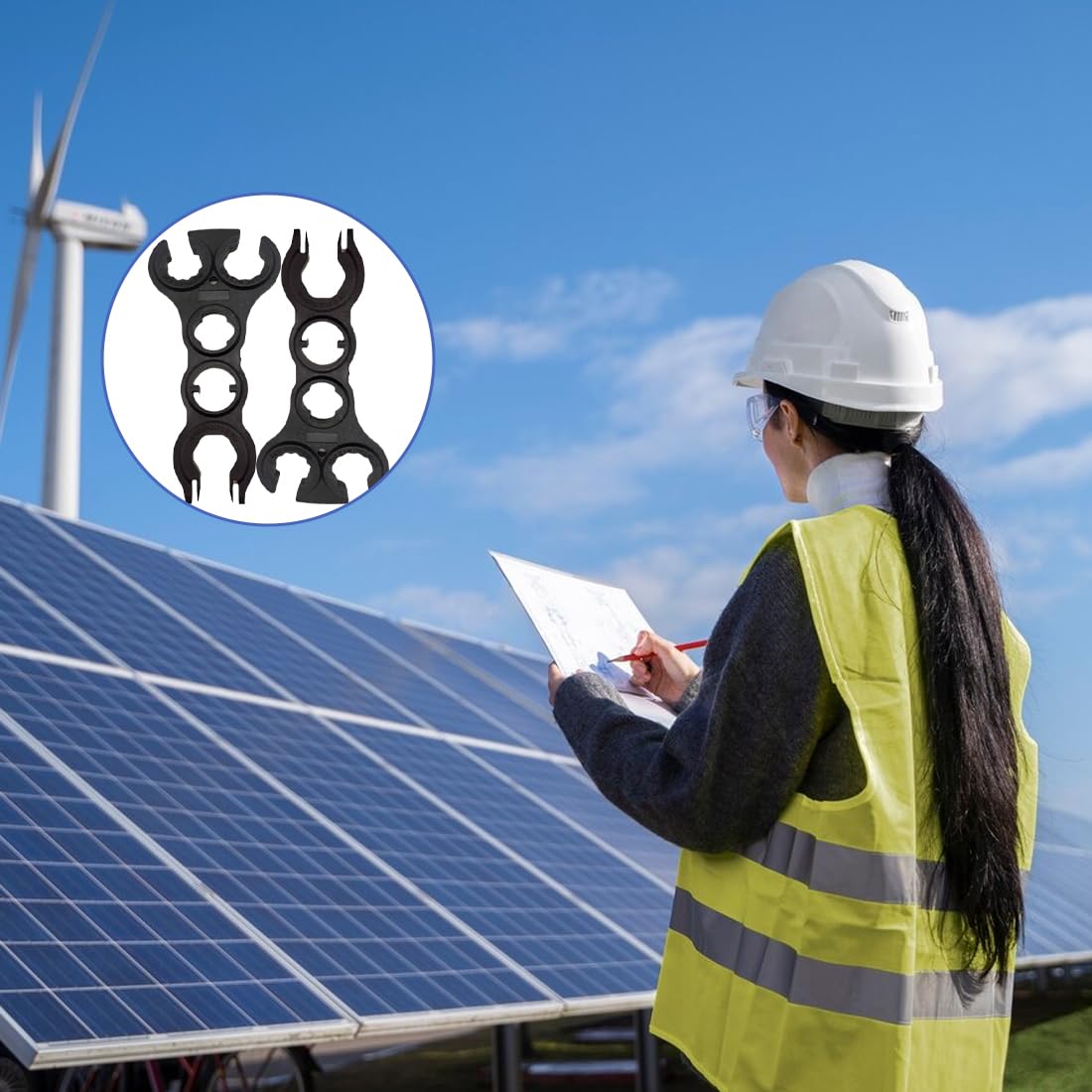 NHQZ 2 Stück Solar Schraubenschlüssel,MC4 Werkzeug für Solarpanel-Kabel PV-Systemdraht und Steckverbinder,Schnelles Stecker und Buchsentrennwerkzeug