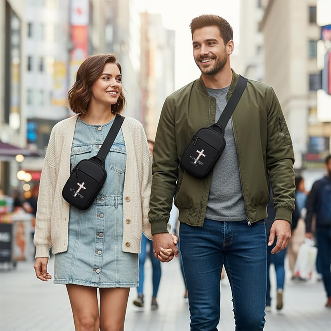 FOECBIR Small Travel Sling Bag For Men Women Waterproof For Mens Mini Crossbody Bag Men Chest Bags For Travel Work Sport (Jesus, Small) - Image 2