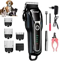 Maquina De Tosa Profissional Pet Cães Gato Sem Fio Kemei 1991 Com Alicate e Lixa