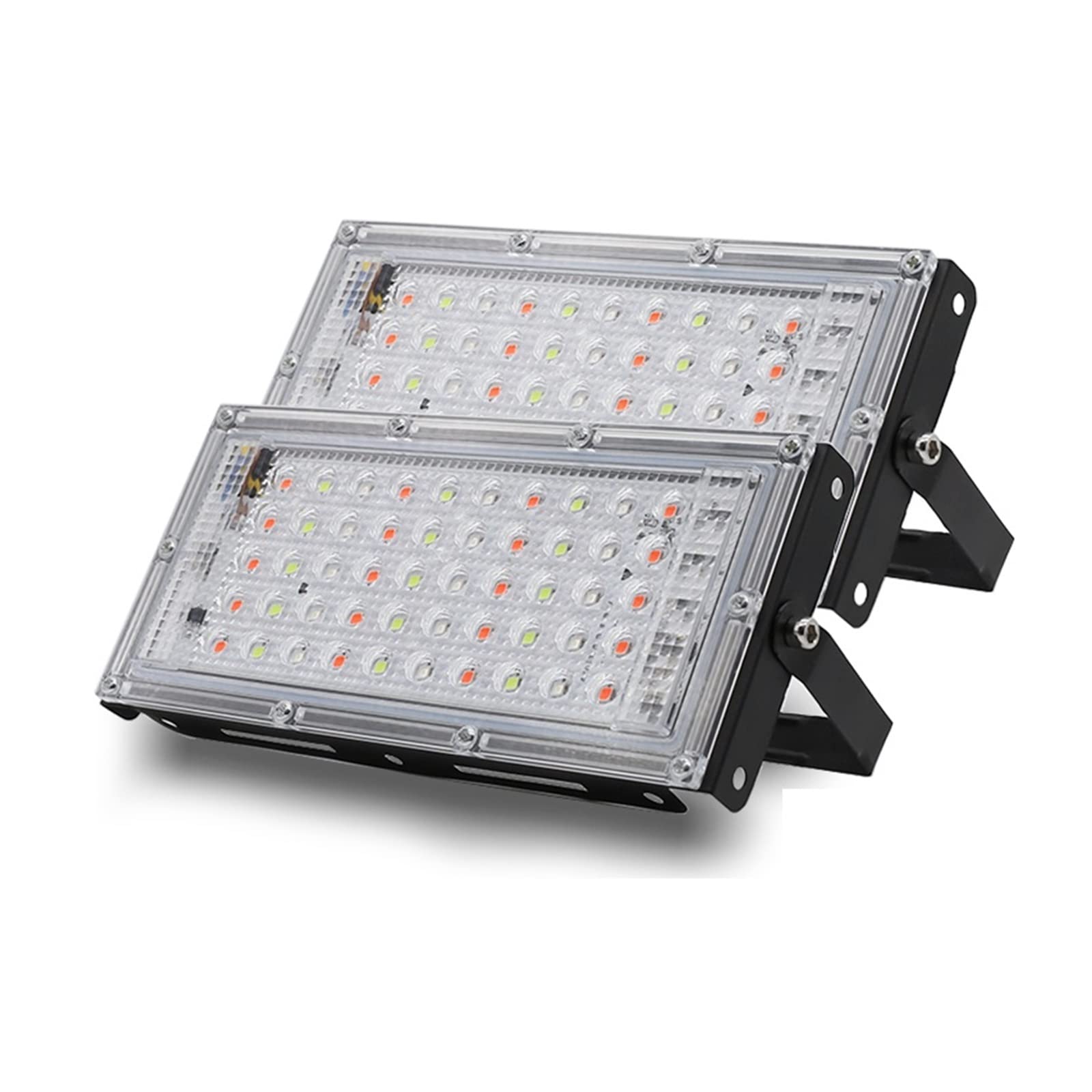 Focos LED, 2pcs 5 0W 100W LED Luz de inundación DIRIGIÓ Destacar Grow Light Phytolamp Full Spectrum Lámpara for la lámpara Crecimiento Planta para Garaje y jardín