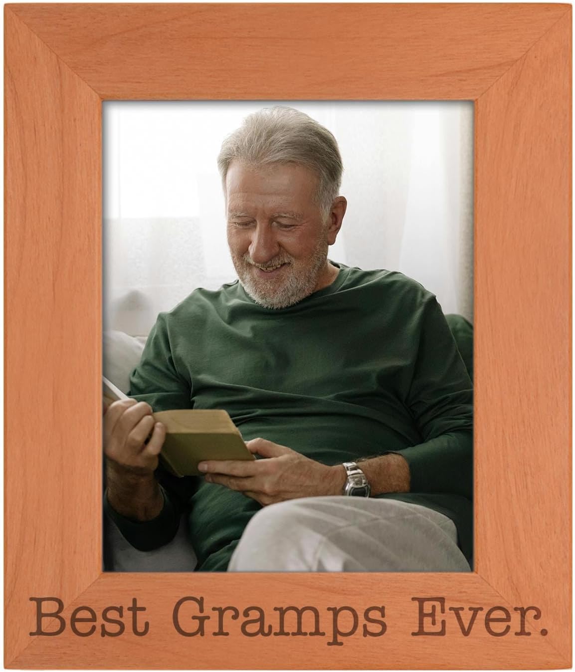 ThisWear Sentimental Frame Best Papa Ever Wood Engraved 8x10 Portrait Picture Frame