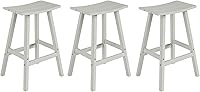Vista 24 de WestinTrends Malibu - Juego de 2 taburetes de 24 alturas para exteriores/patio, madera envejecida