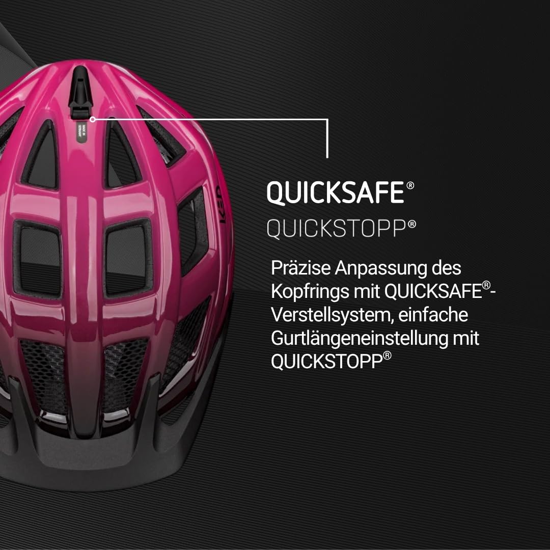 KED CROM Kask rowerowy z systemem QUICKSTOPP, systemem QUICKSAFE i klamrą magnetyczną FIDLOCK, lekki kask MTB dla dorosłych, uniwersalne kaski rowerowe, akcesoria MTB, wyprodukowano w Niemczech