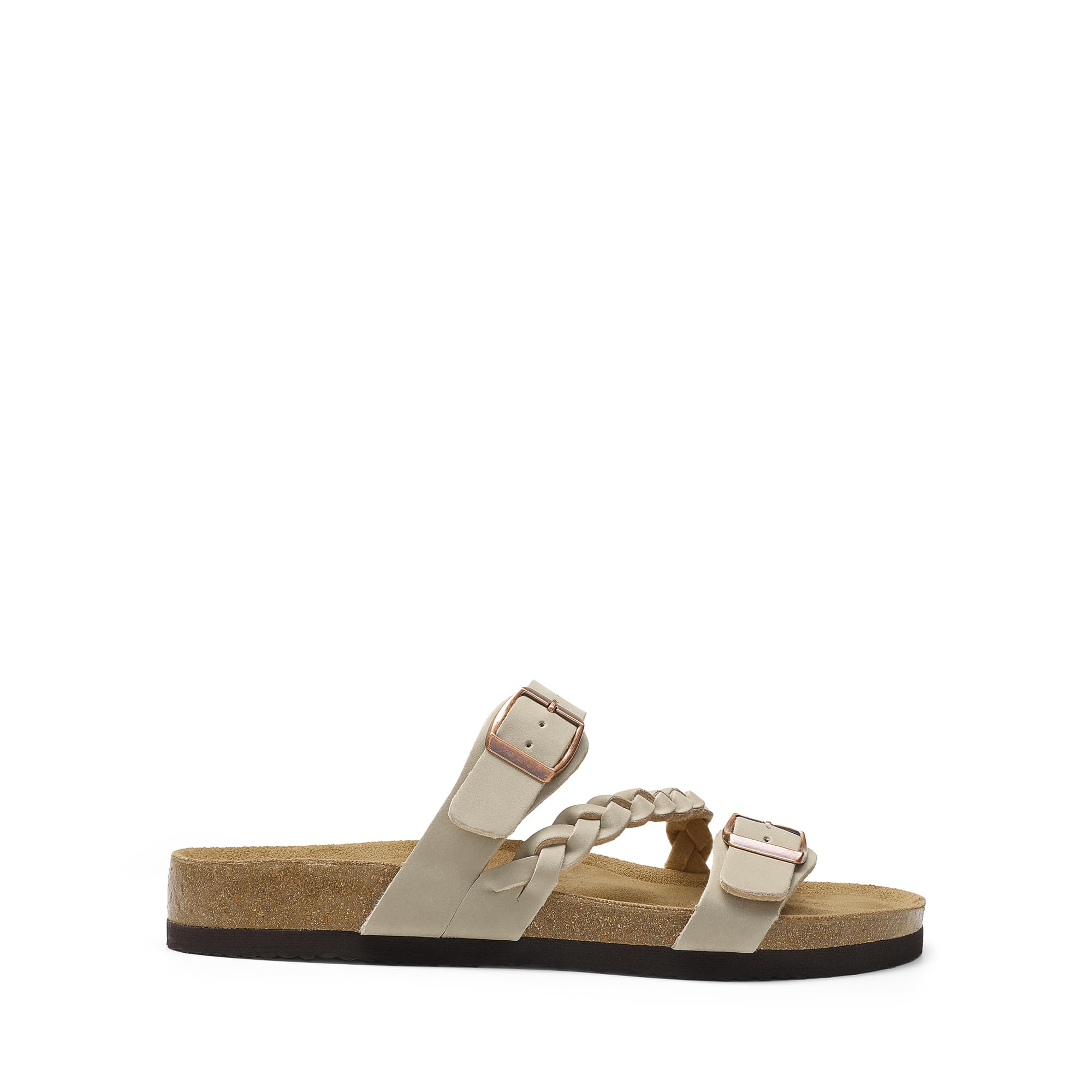 DREAM PAIRS DREAM PAIRS Women's Cork Footbed Sandals Comfortable Arch Support Cushioned Slip-on Slide Sandals for Summer Shoes in use