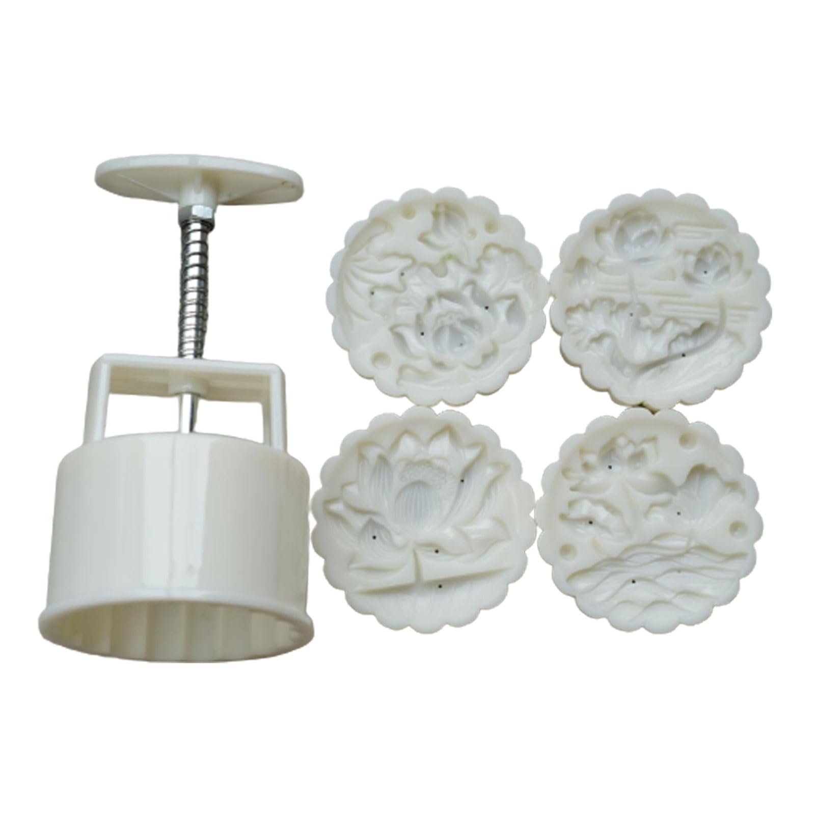 Buxuaaaa Hibiscus Cookie Stamps Flower Pattern Mold Hand-Pressure Cake Makers Pastry Tool For Midautumn Festival Cake Makers Easy To Use