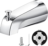 TEVIORA Chrome Tub Spout with Pull-Down Diverter - Slip-Fit 1/2" Copper Pipe, Easy DIY Bathtub Faucet Replacement for Bathroom Shower
