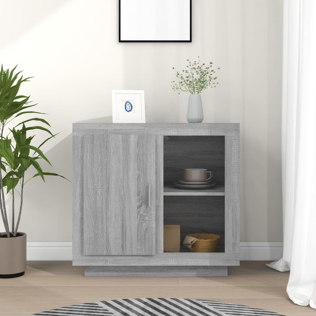 Generico Credenza Grigio Sonoma 80x40x75 cm,Armadietti e portaoggetti,Buffet e credenze-817238