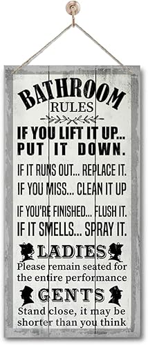 Miniatura 18 de Letrero Colgante de Reglas de Cocina en Madera, Decoración Rústica de Cocina en Madera, Letrero de Arte de Pared Impreso en Madera, Letrero Rústico